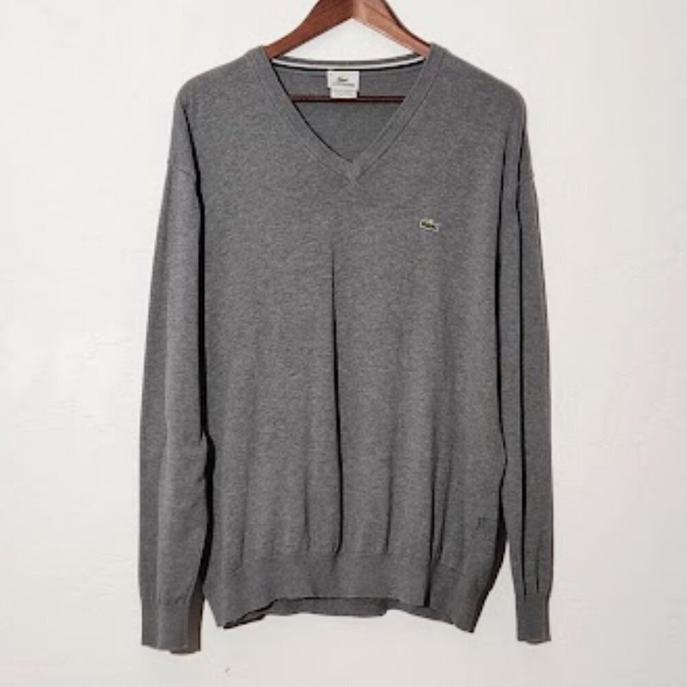 Lacoste Men's Long Sleeve V-neck Sweater in size Large